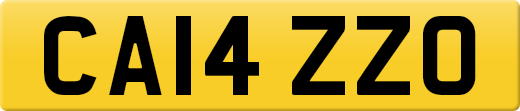 CA14 ZZO private number plate